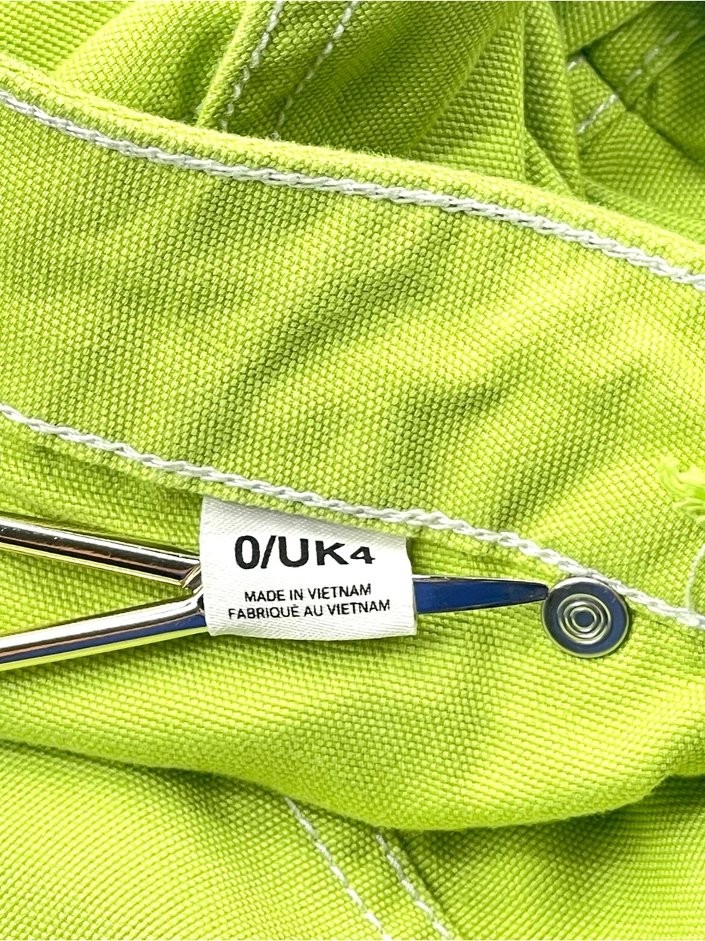 BDG Women's Lime Green Cargo Wide-Leg Baggy Pants Embroidered Baby Girl Size 0 - Picture 9 of 14